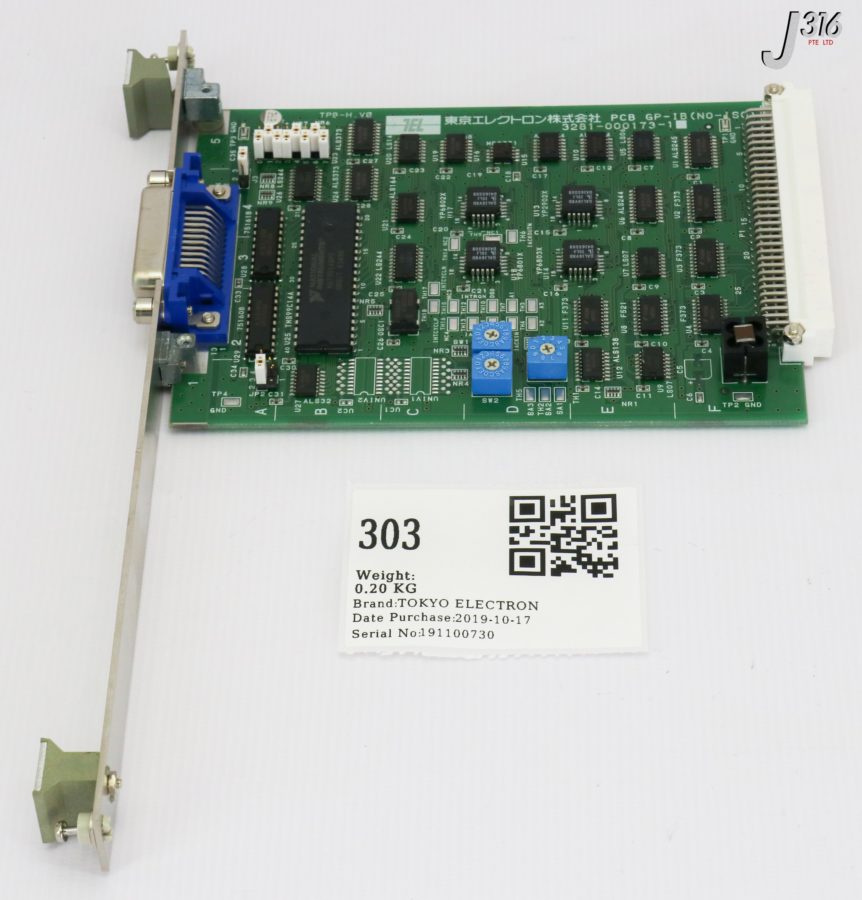303 TOKYO ELECTRON PCB GB-IB (NO-ISO), 3208-000173-13 3281-000173